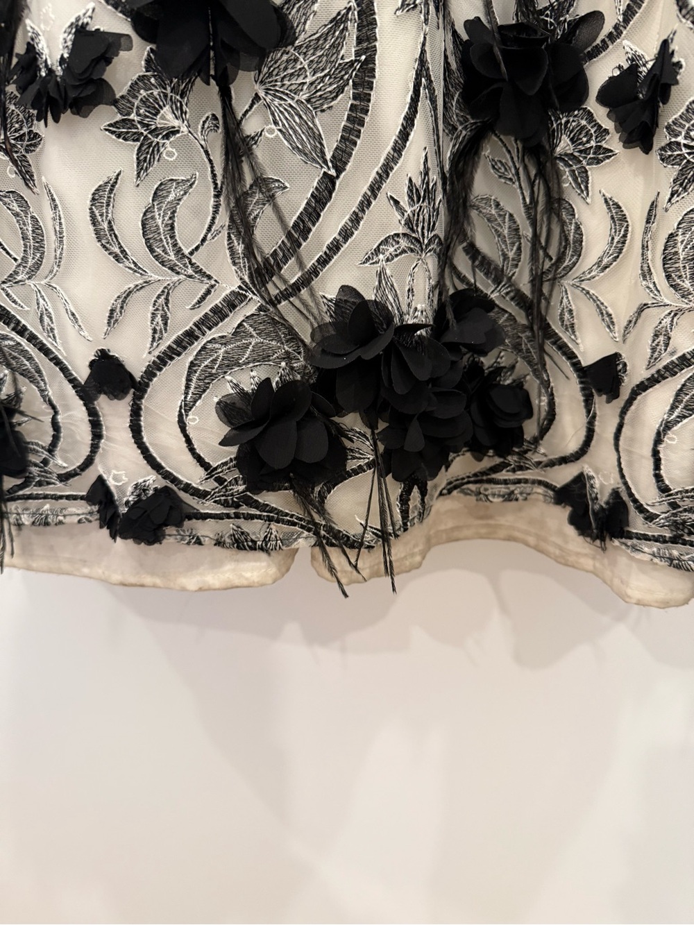 Marchesa Notte Black & White Floral Embroidered Maxi Dress - Picture 4 of 8